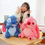 Disney Stitch Poking Face Pink Soft Stuffed Plush Multiple Sizes