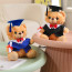 Light Brown Graduation Bear with Robe Soft Stuffed Plush 25cm 9.84inches Blue Black Red