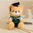 Light Brown Graduation Bear in Polo Shirt Soft Stuffed Plush 23cm 9 inches Blue Pink Orange Yellow Green