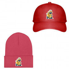Minions Baseball Cap Beanie - Stuart Kevin And Bob Smiling