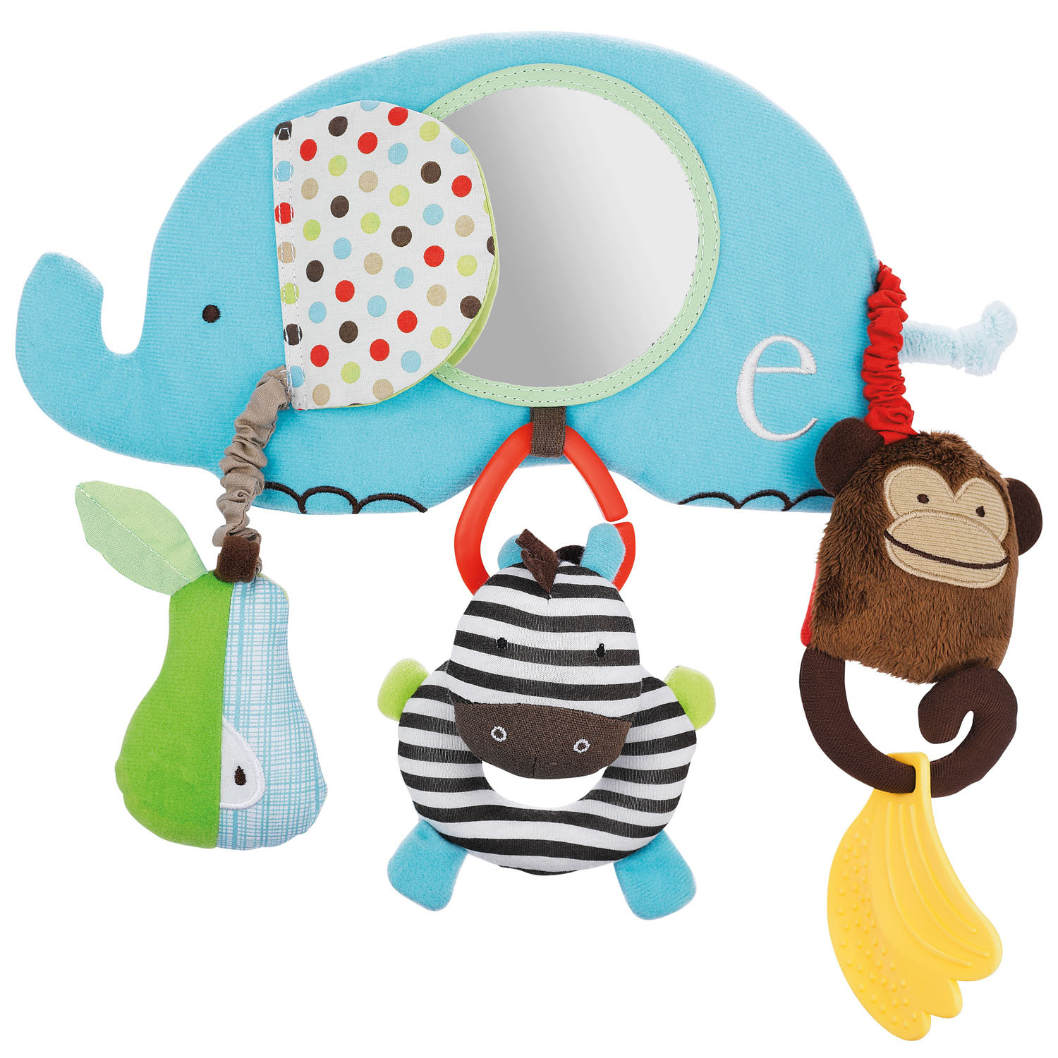 Skip Hop Alphabet Zoo Stroller Bar Toys Elephant Mirror