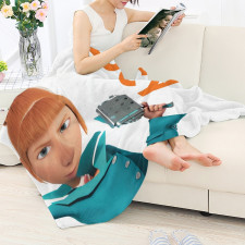 Minions Lucy Blanket Throw - Lucy Holding Gun Poster Movie Art