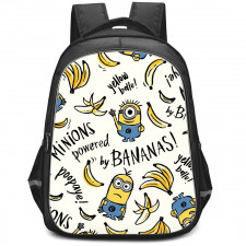 Minions Backpack StudentPack - Minions Bananas Pattern Art On Cream Background